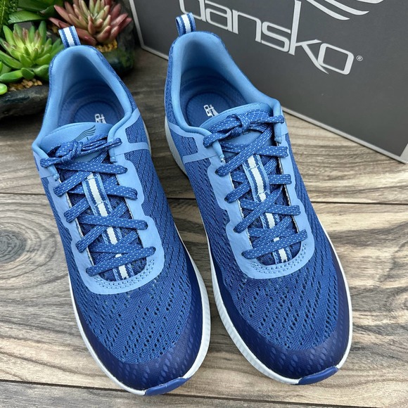NIB Dansko Sky Mesh 38 7.5-8 Blue Lace Up Walking Sneakers - Picture 3 of 11